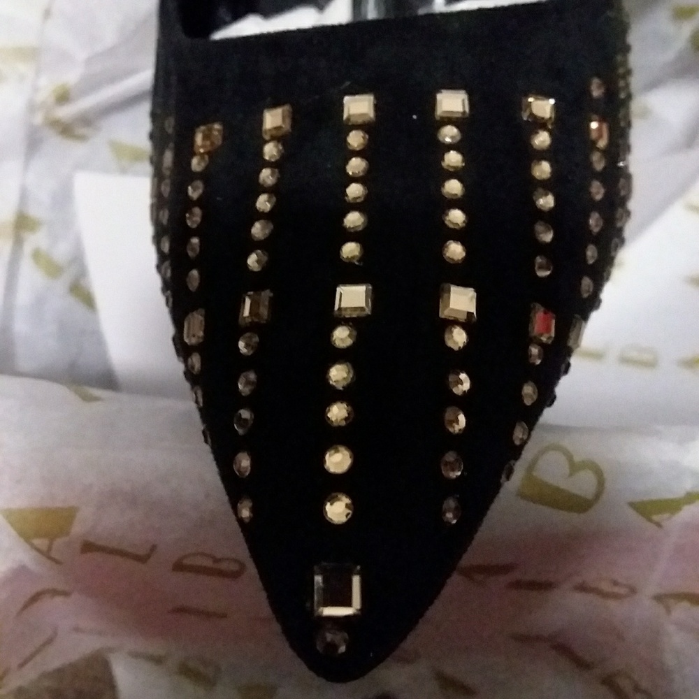 FIRM‼️Black Embellish Studded Rhinestone Stiletto - Picture 2 of 4